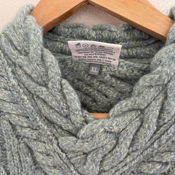 CARRAIG DONN Mint Green 100% Merino Wool Irish Sweater: NWOT! XL (Runs SMALL) - Picture 7 of 8